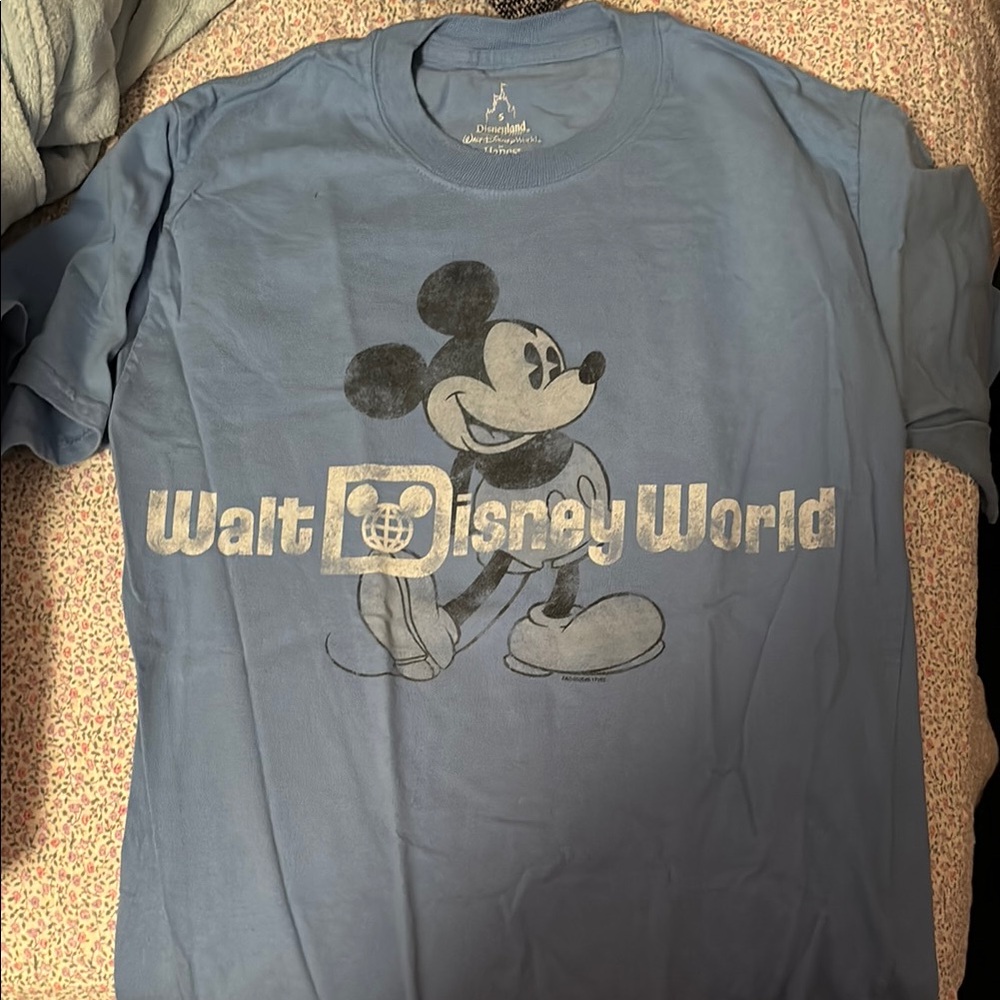 Blue Disney World T-Shirt Mickey Mouse- Women’s small short sleeve Disneyland